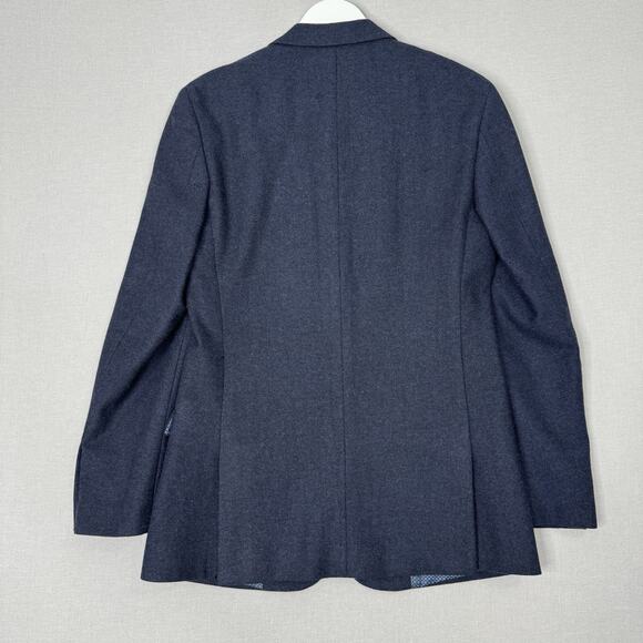DoBell Mens Blazer UK 38R Blue Wool Tweed Slim Sport Coat Suit Jacket Career - Picture 7 of 12
